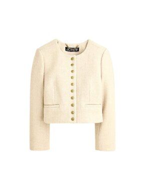 NWT JCrew Bridgette Lady Blazer Jacket Womens 4 Cream Wool Blend Ivory C0255 NEW
